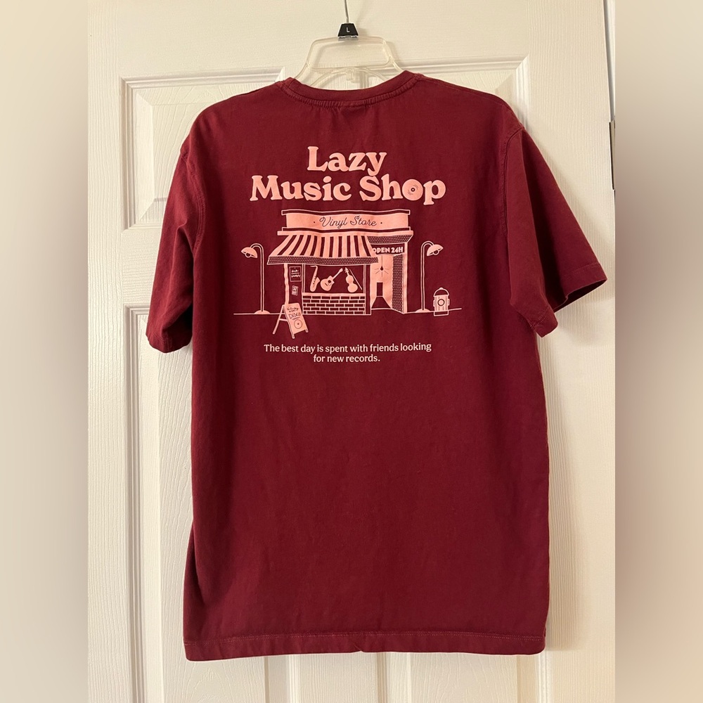 Men’s Zara Lazy Music Shop Vinyl Store T-Shirt